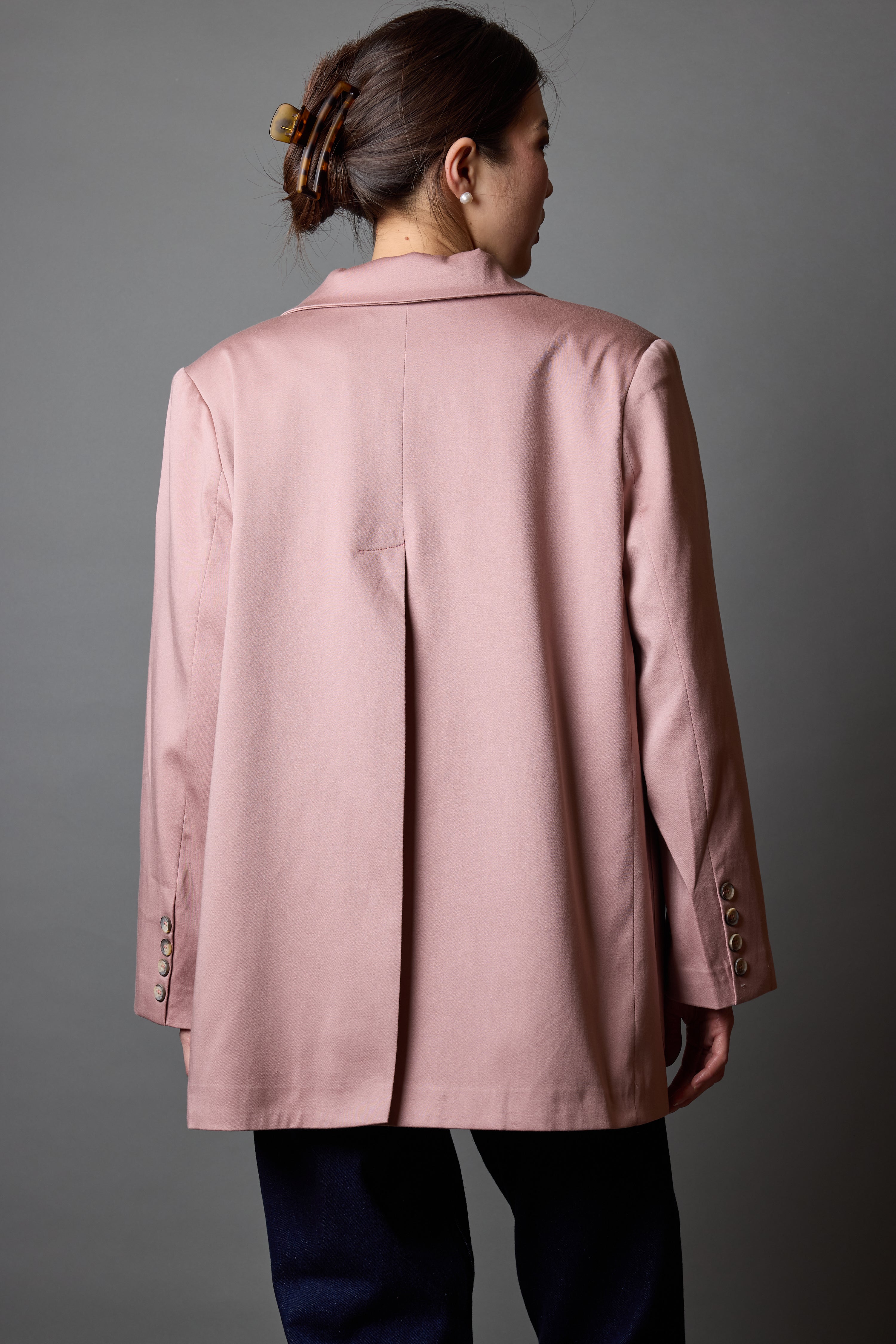 OVERSIZE REGULAR KESİM CEPLİ BLAZER ROSE