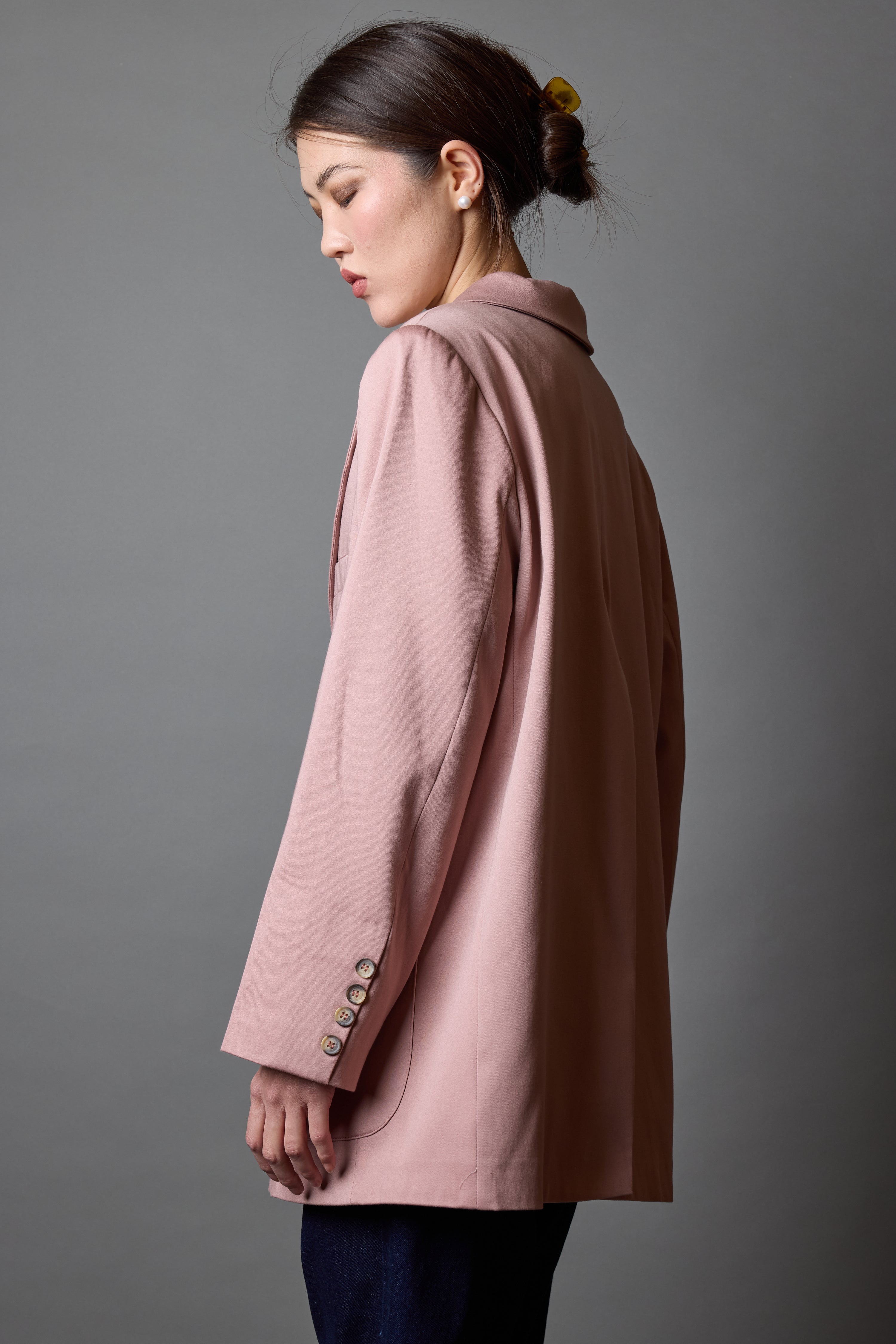 OVERSIZE REGULAR KESİM CEPLİ BLAZER ROSE