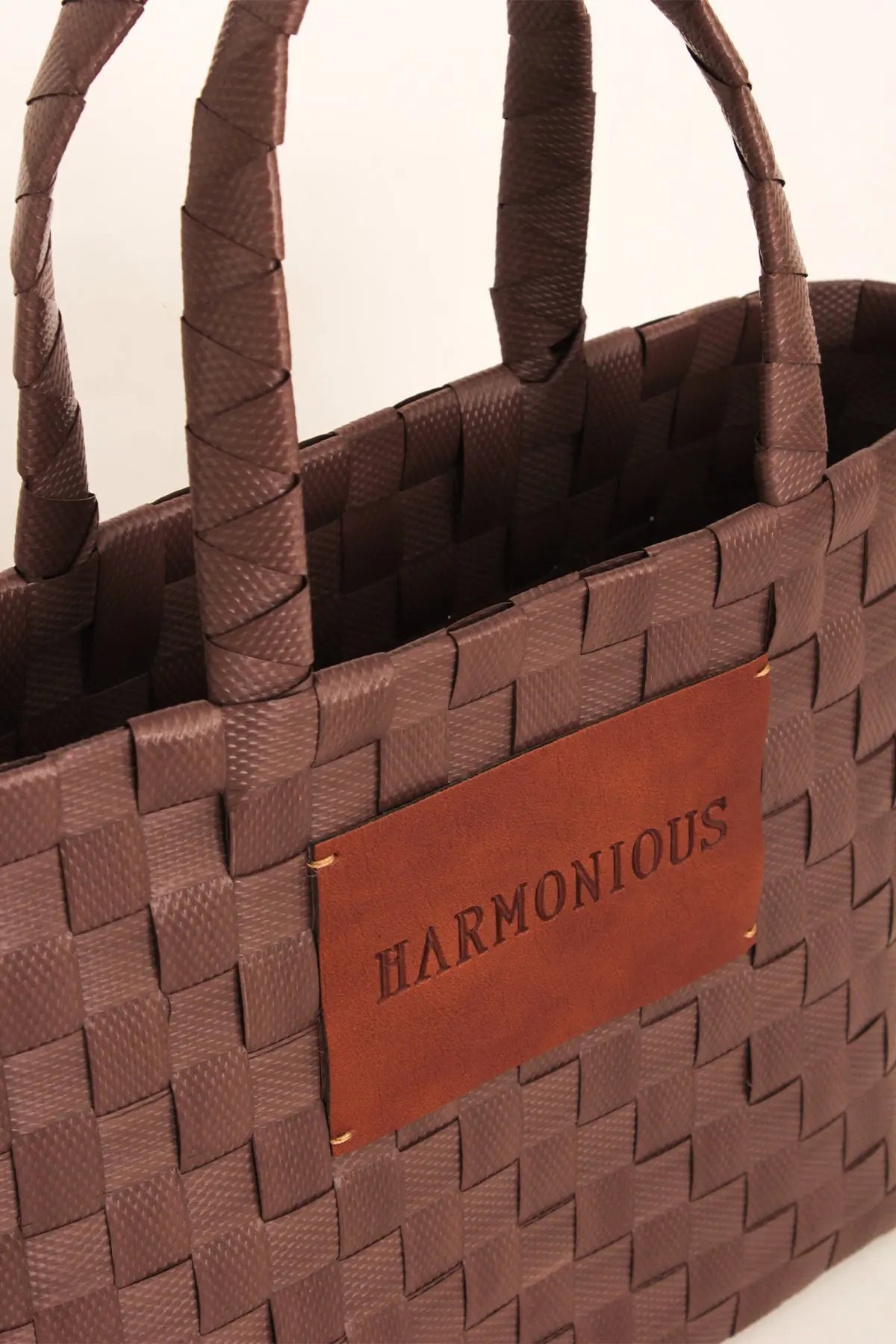 Örgü Kahverengi Mini Tote Bag HARMONIOUS